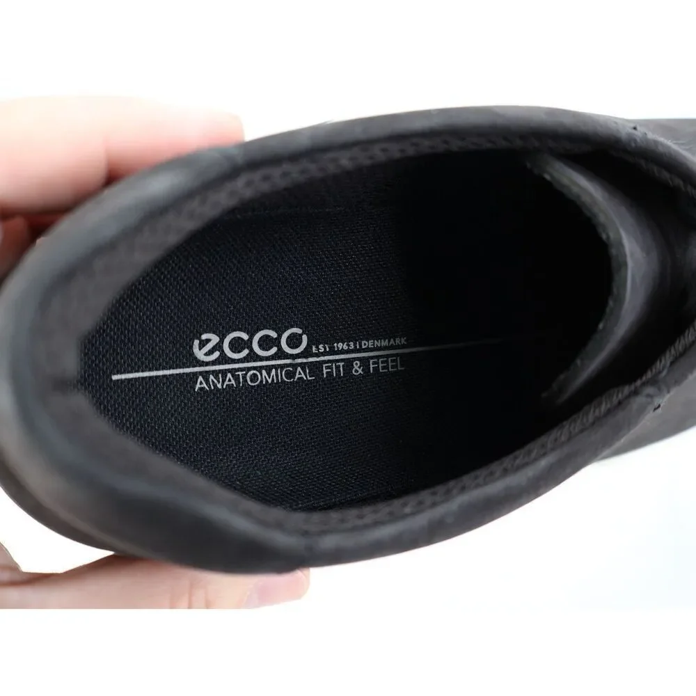 Ecco Soft Classic Sneaker Black Nubuck Women Size 9 / 9.5 Lace Up Shoes